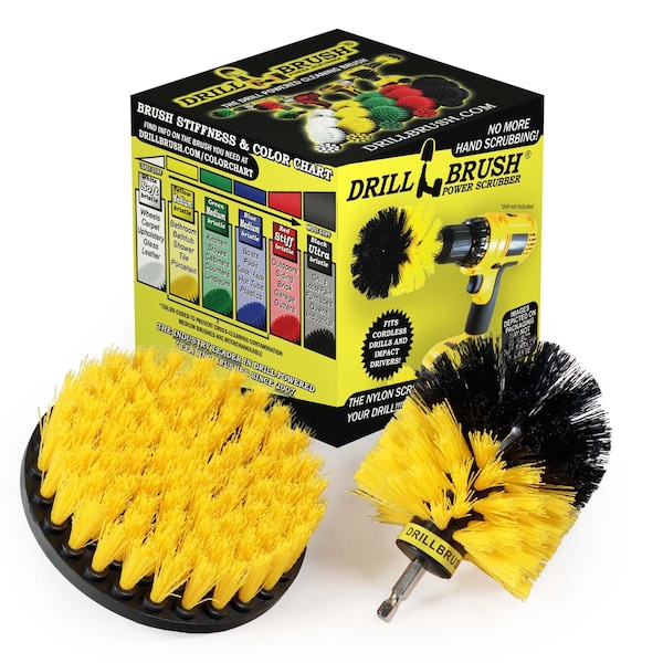 Drill Brush Power Scrubber By Useful Products 5 in W 5 in L Brush, Yellow Y-S-5O-QC-DB - main